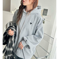 ハート刺繍裏起毛スウェットパーカー