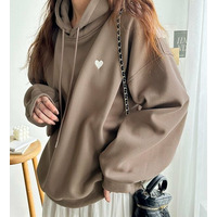 ハート刺繍裏起毛スウェットパーカー