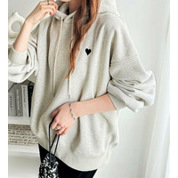 ハート刺繍裏起毛スウェットパーカー