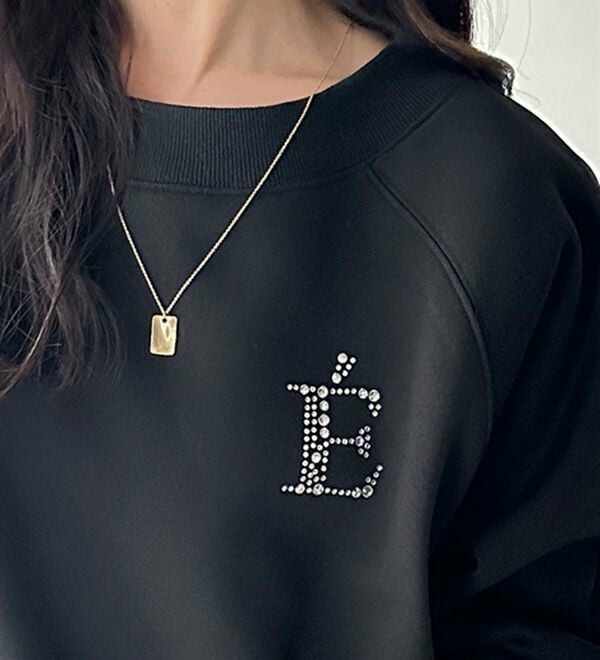 ビジューワッペンボートネックスウェット6