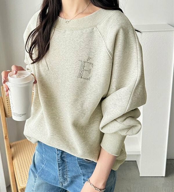 ビジューワッペンボートネックスウェット7