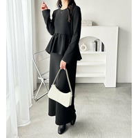 楽ちん！ペプラムデザインワンピース