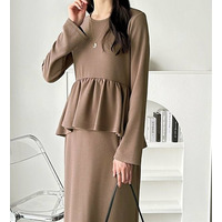 楽ちん！ペプラムデザインワンピース