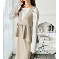 楽ちん！ペプラムジャンパースカート