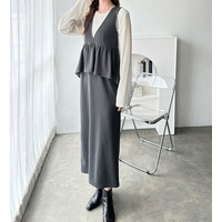 楽ちん！ペプラムジャンパースカート