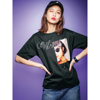 ゆるシルエットデザインＴシャツ（アクセ付き）　大きいサイズ レディース