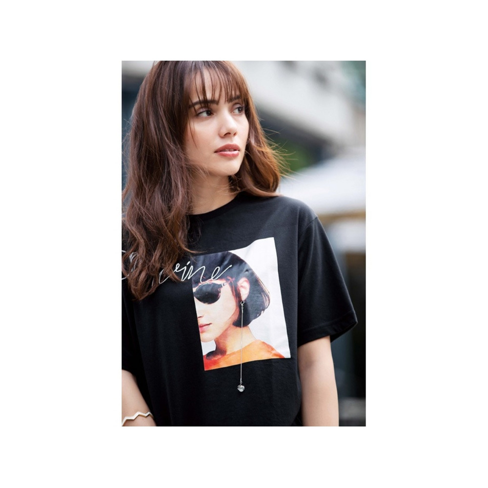 ゆるシルエットデザインＴシャツ（アクセ付き）　大きいサイズ レディース5