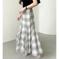 切替フレアーロングスカート　大きいサイズ レディース