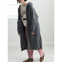 裏起毛ロングパーカーコート　大きいサイズ レディース