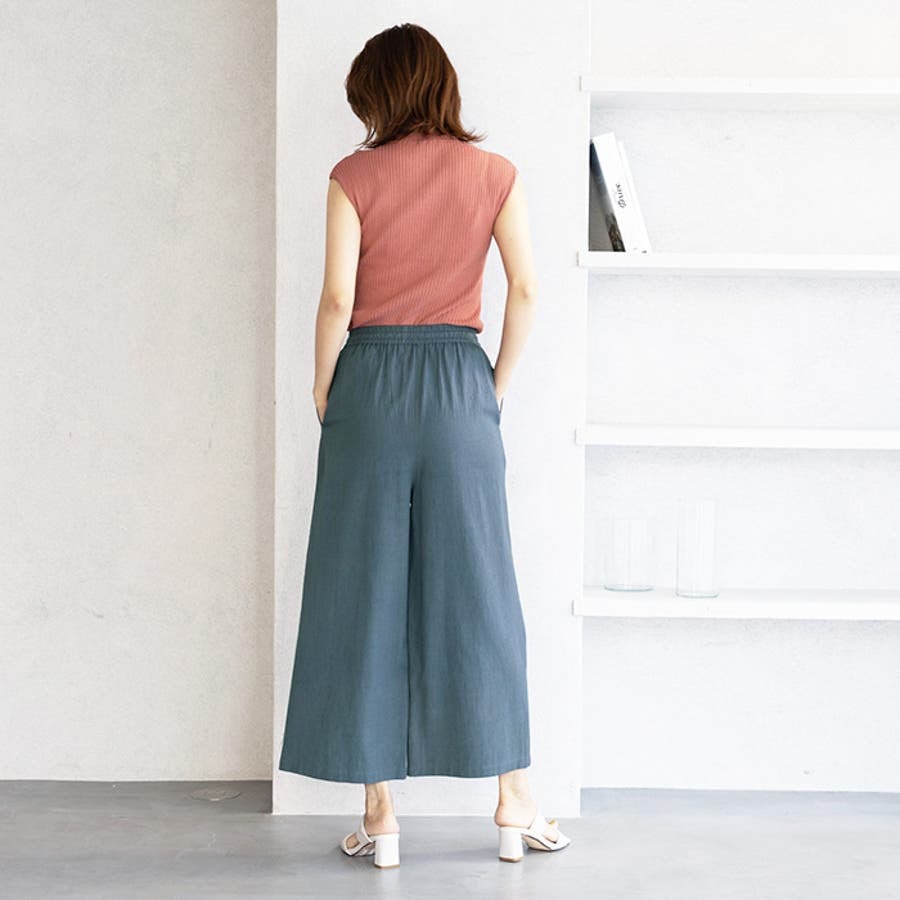 麻入りリラックスワイドパンツ 大きいサイズ レディース23