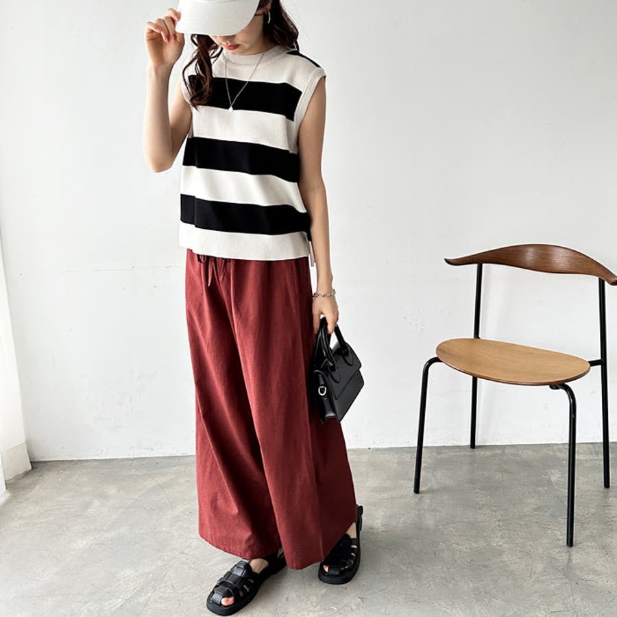 麻入りリラックスワイドパンツ 大きいサイズ レディース25