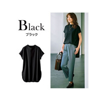 綿１００％フレンチスリーブチュニックＴシャツ　大きいサイズ レディース