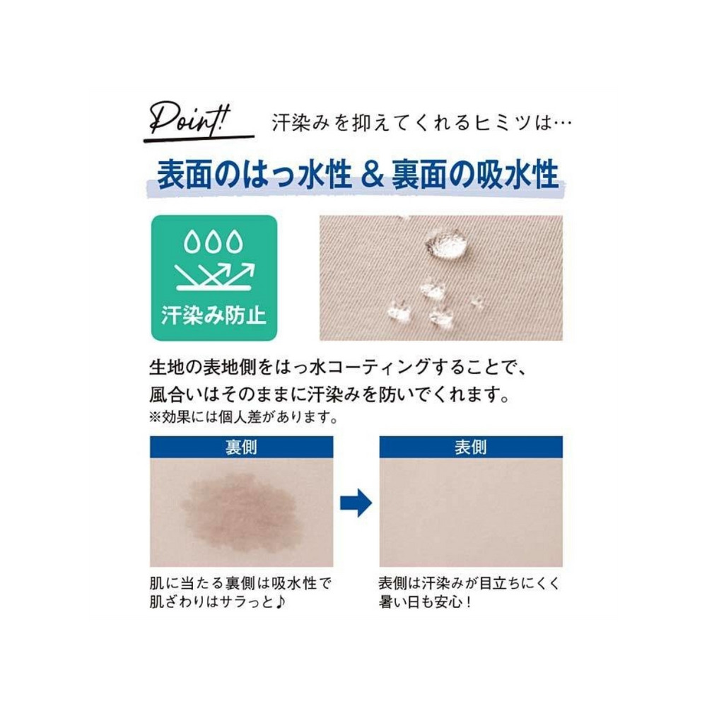 汗染み防止！タックノースリーブカットソー　大きいサイズ レディース3