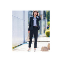 【２点セット】〈テーパードパンツ〉スゴく伸びる全方向ストレッチ！洗えて型くずれしないセットスーツ　大きいサイズ レディース