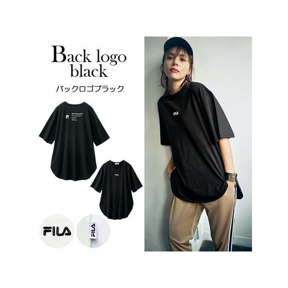 ＜ＦＩＬＡ＞ロゴプリントアソートＴシャツ　大きいサイズ レディース バックロゴブラック 1