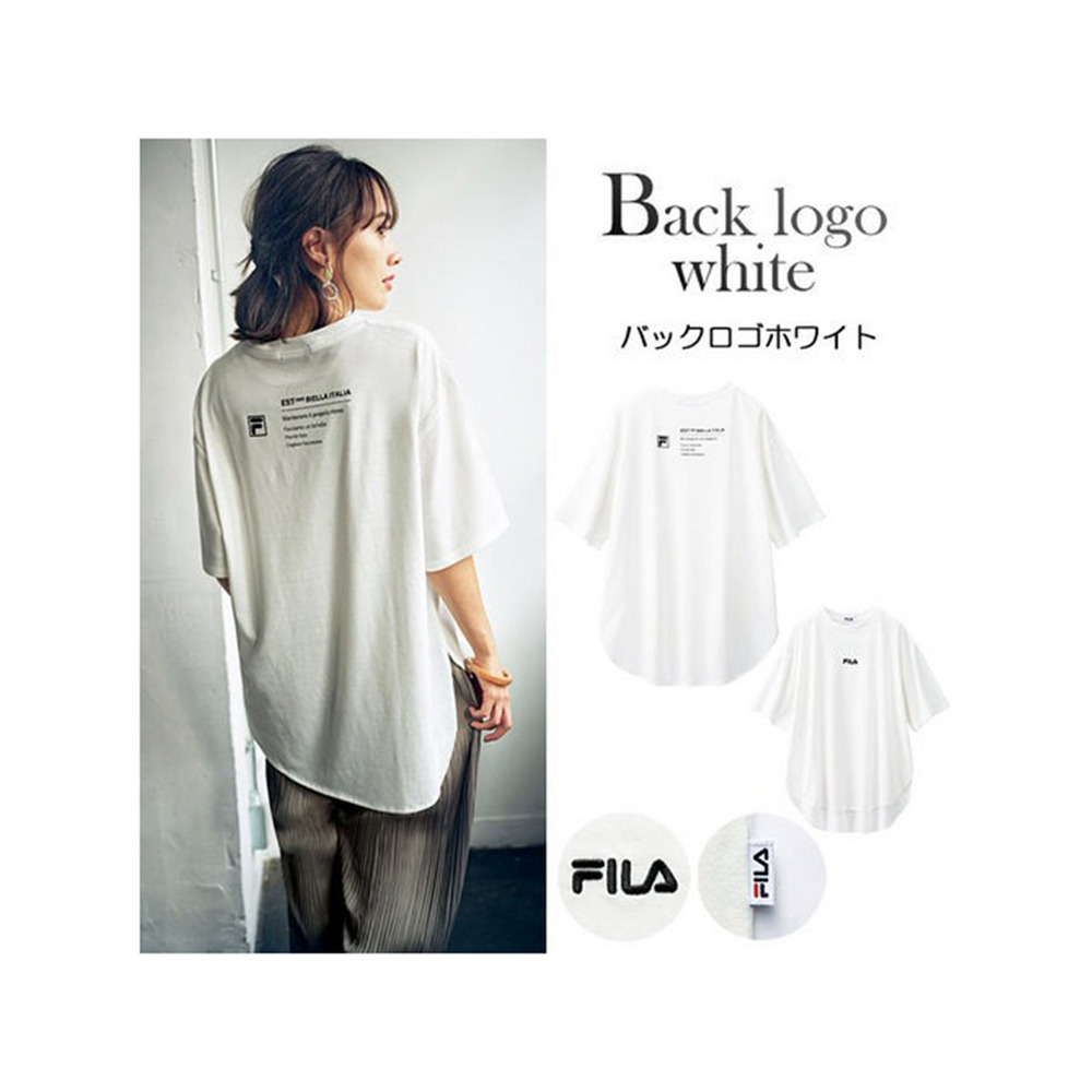 ＜ＦＩＬＡ＞ロゴプリントアソートＴシャツ　大きいサイズ レディース バックロゴホワイト 1