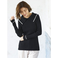 ビッグカラーデザインリブニット　大きいサイズ レディース