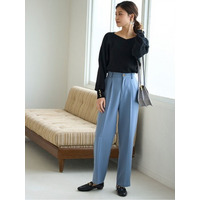 柔らか綿混素材ゆるシルエットニット　大きいサイズ レディース