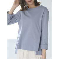 綿１００％ポンチ裾スリットトップス　大きいサイズ レディース