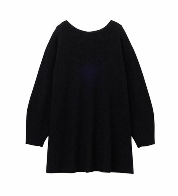 ボートネックミニ丈ニットワンピース 大きいサイズレディース21