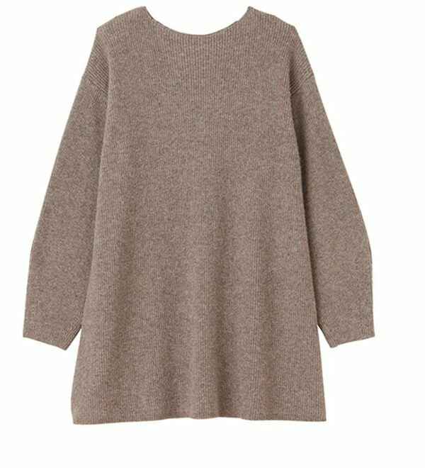 ボートネックミニ丈ニットワンピース 大きいサイズレディース23