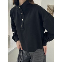 ダンボールハーフスナップショートプルオーバー　大きいサイズレディース