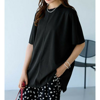 Tシャツ感覚なのにきちんとブラウス見え！カットジョーゼット半袖プルオーバー