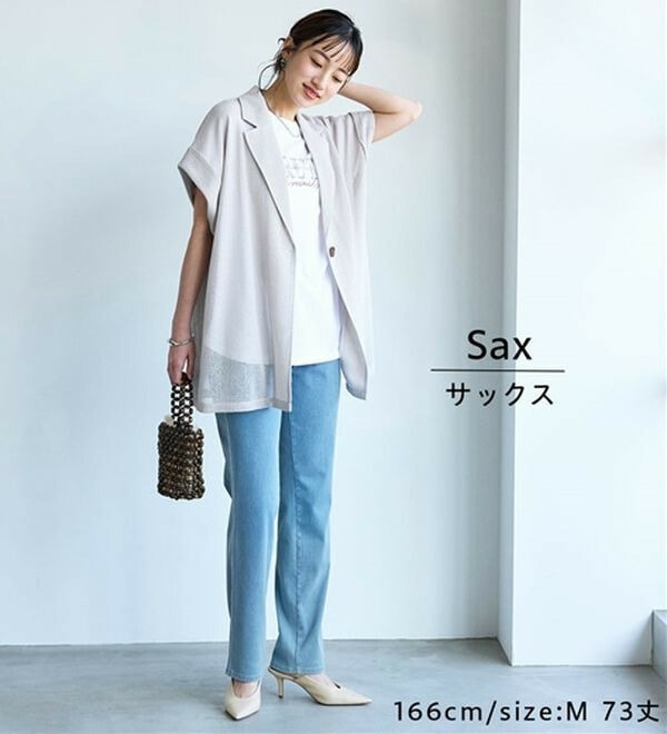 ヒンヤリ快適!接触冷感ニットデニムパンツ【股下63cm】10