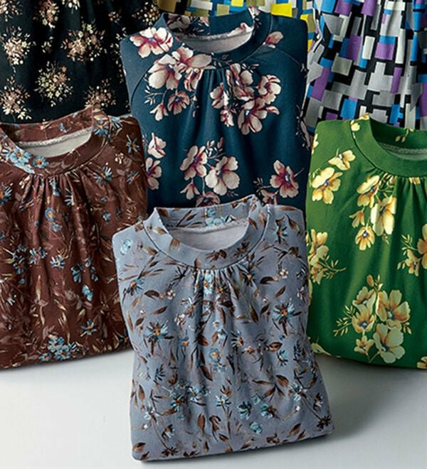 超長綿１００％彩りプリントチュニック　　  