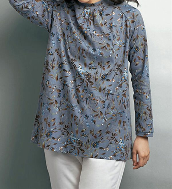超長綿100%彩りプリントチュニック 1