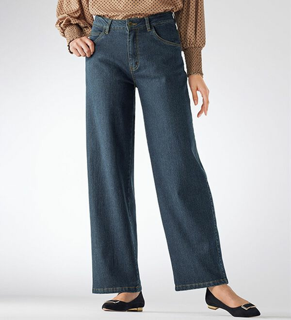 ぐん伸び裏起毛デニム（ワイド）２セ６５丈  