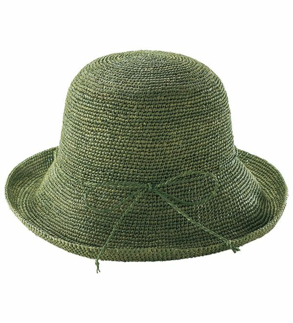 風が通る天然素材手編みラフィアハット　　  