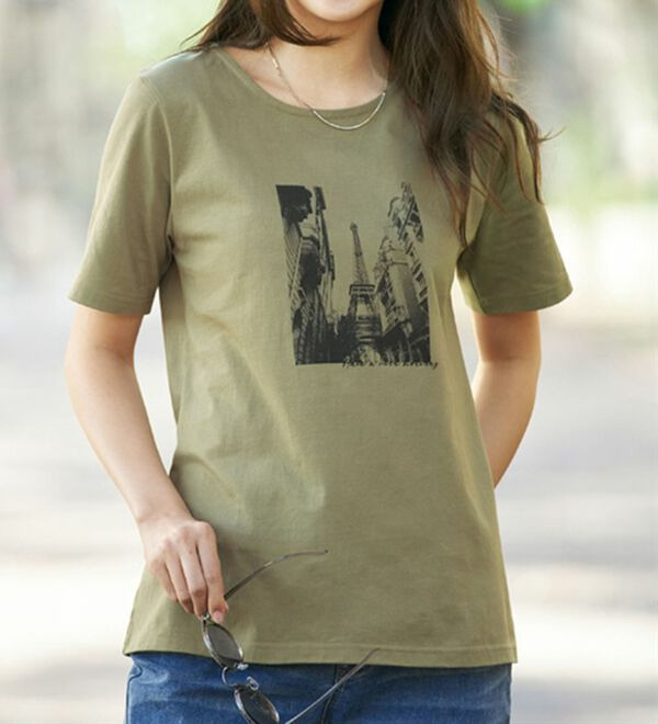 ひんやリッチコットンプリントＴシャツ　　  