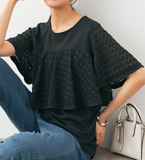 脱Ｔシャツ！レースデザインプルオーバー　  