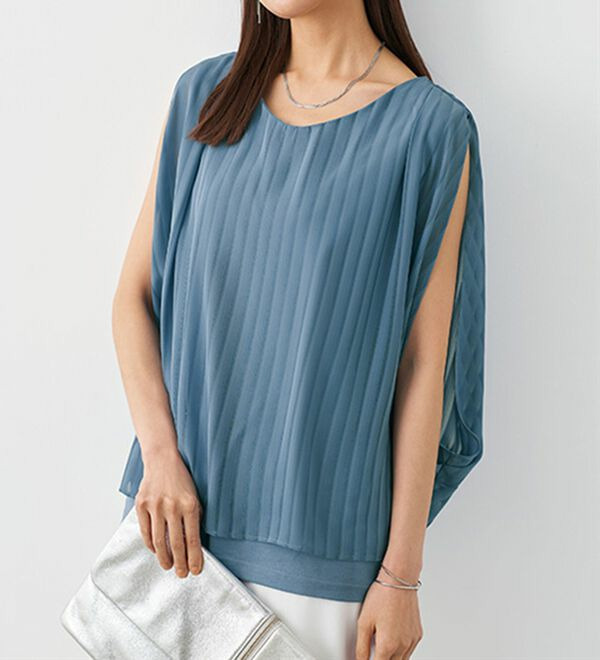 ふんわりシフォンで視覚効果ブラウス　　　  