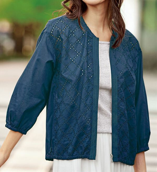 夏のお出かけカットワークサマージャケット  