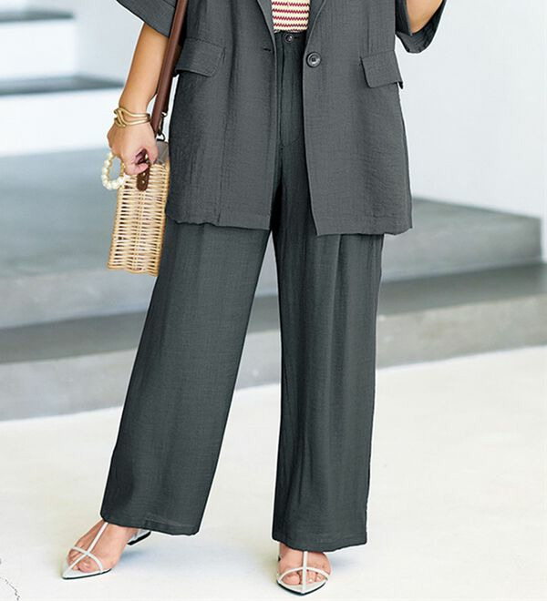 【小柄用】きれいめセミワイドパンツ　　　  