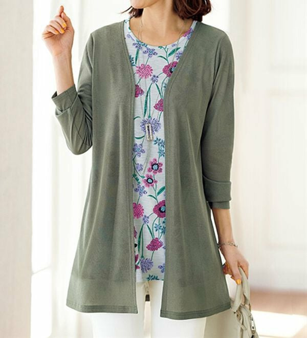 コーデが完成！花柄カーデアンサンブル　　  