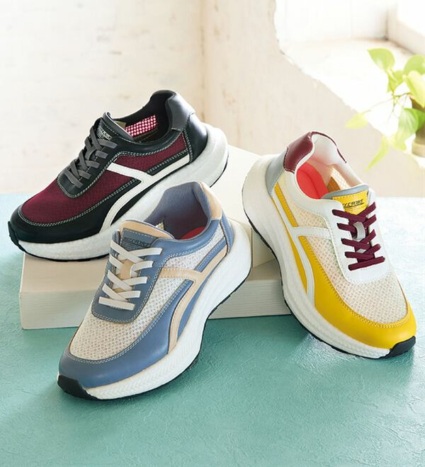 柔らか高弾力ソール搭載配色スニーカー　　  