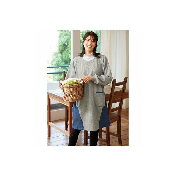 オシャレな編み柄切替かっぽう2枚組【アリノマ/Alinoma】 オシャレな編み柄切替かっぽう2枚組【アリノマ/Alinoma】