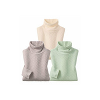 【３色組】すごくのび～る綿混ふっくら編みタートル