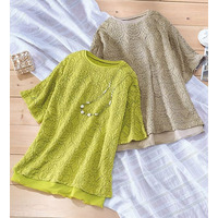 のび～るレースの技ありＴシャツ２色組