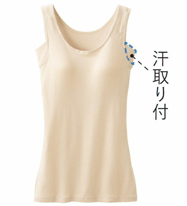 【汗かきさん必見!】<カップ付>涼感サラッと快適汗取りタンクトップインナー<さらりラボ>14