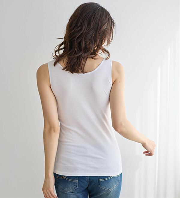 【汗かきさん必見!】<カップ付>涼感サラッと快適汗取りタンクトップインナー<さらりラボ>24