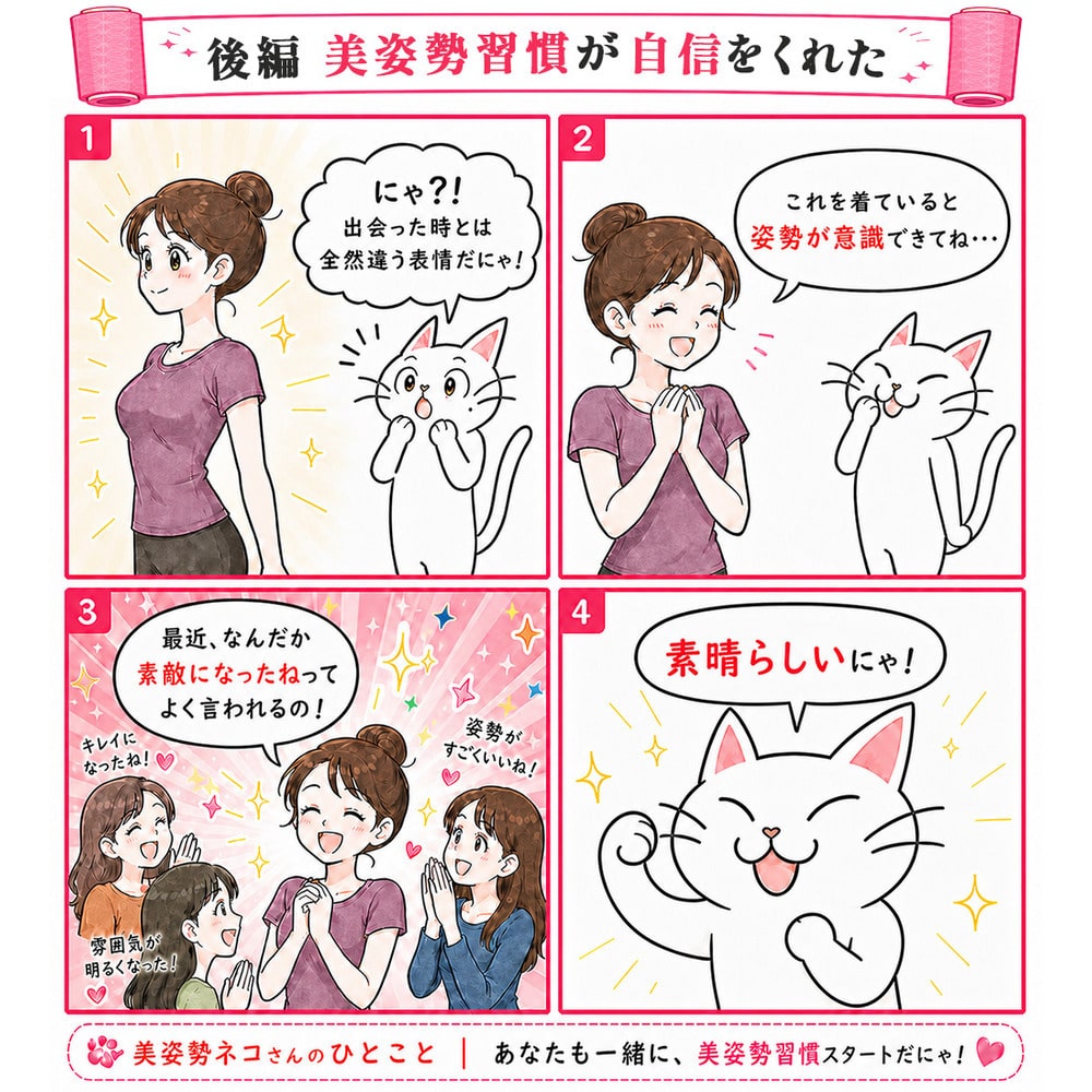 【フレンチ袖】スーッと猫背をケアするインナー13