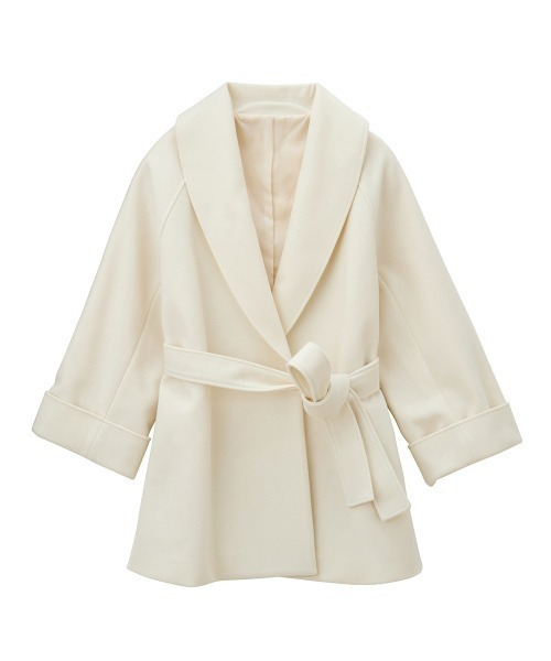 ウール調ビッグカラーガウンコート28