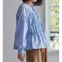 フロントリボンギャザーシャツ　　　　　　  