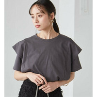 【華奢見え】ひんやりラッフルショルダーTシャツ