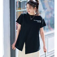 ロゴプリントアシメチュニックＴシャツ