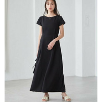 上品見えバックギャザーワンピース